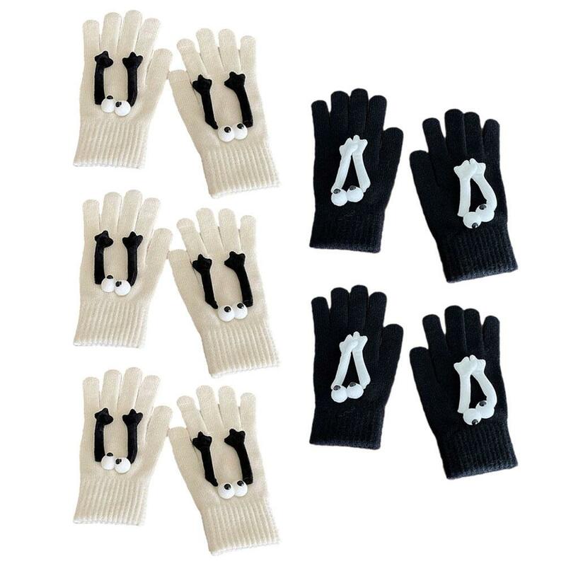 Симпатичные магнитные вязаные перчатки ручной работы, простые большие зимние варежки для кукол, теплые перчатки для вождения, модель W5N0