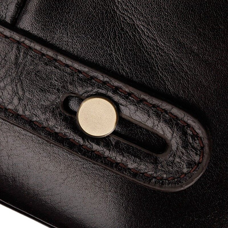 NEW-PI UNCLE Men's Leather Business Handbag Purse Women's Casual Clutch Bag (Dark Brown) & Men's Leather Clutch Bag