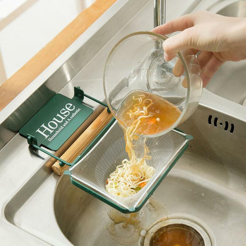 1 Set lavello filtro mensola Fine maglia foro lavello angolo cibo Catcher avanzi filtro con sacchetti filtro forniture da cucina