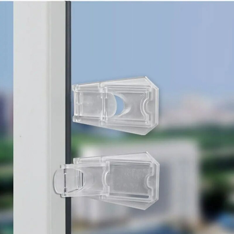 Children Safety Lock  Easy Install Transparent Lock Safety Security Sliding Window Locks for Push-pull Door