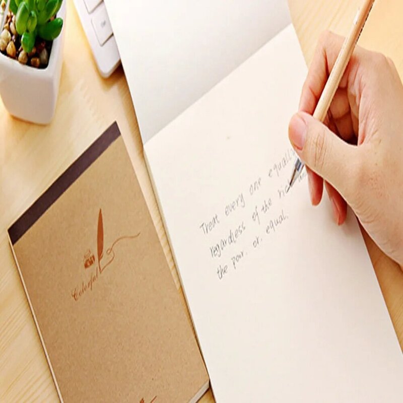 Libro de pintura a mano para oficina, cuaderno de notas de papel Kraft, 18K/32K/64K, en blanco, fácil de rasgar, papelería para estudiantes