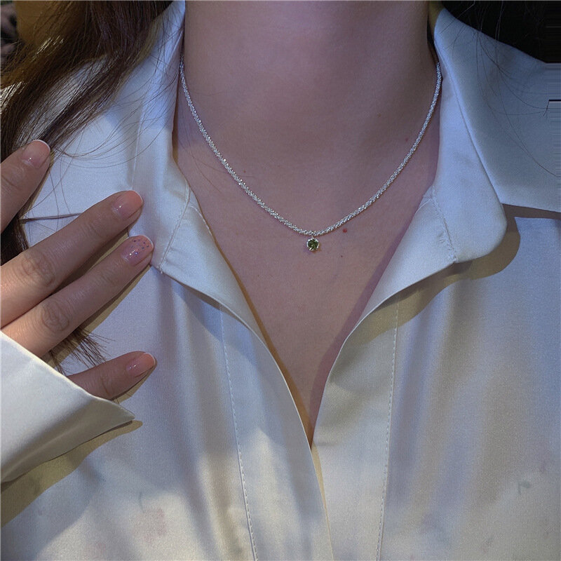 Женское винтажное ожерелье из серебра 925 пробы, со сверкающими бриллиантами