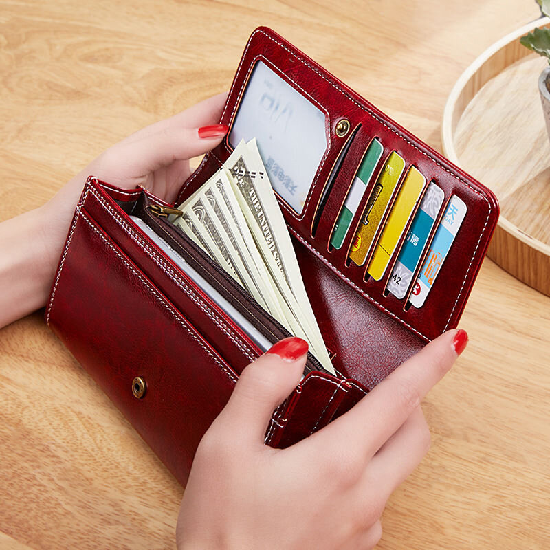 女性の革財布の女性の高級ロング財布ファッション女性財布マネーバッグ2022ハンドバッグレディース財布カードホルダー