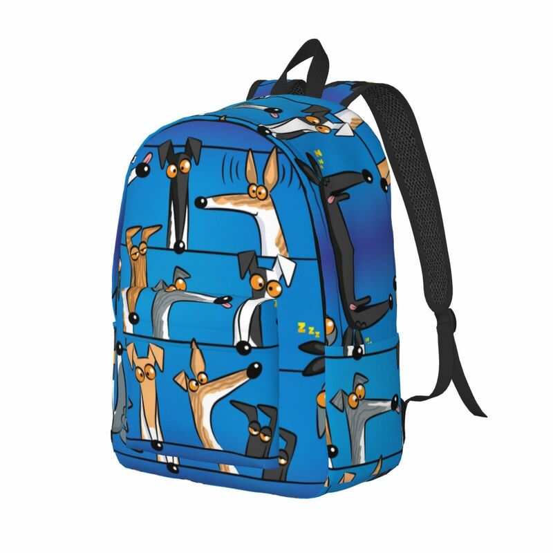 Heads Up! Backpack Middle High College School Student Greyhound Whippet Lurcher Dog Bookbag Men Women Canvas Daypack Outdoor