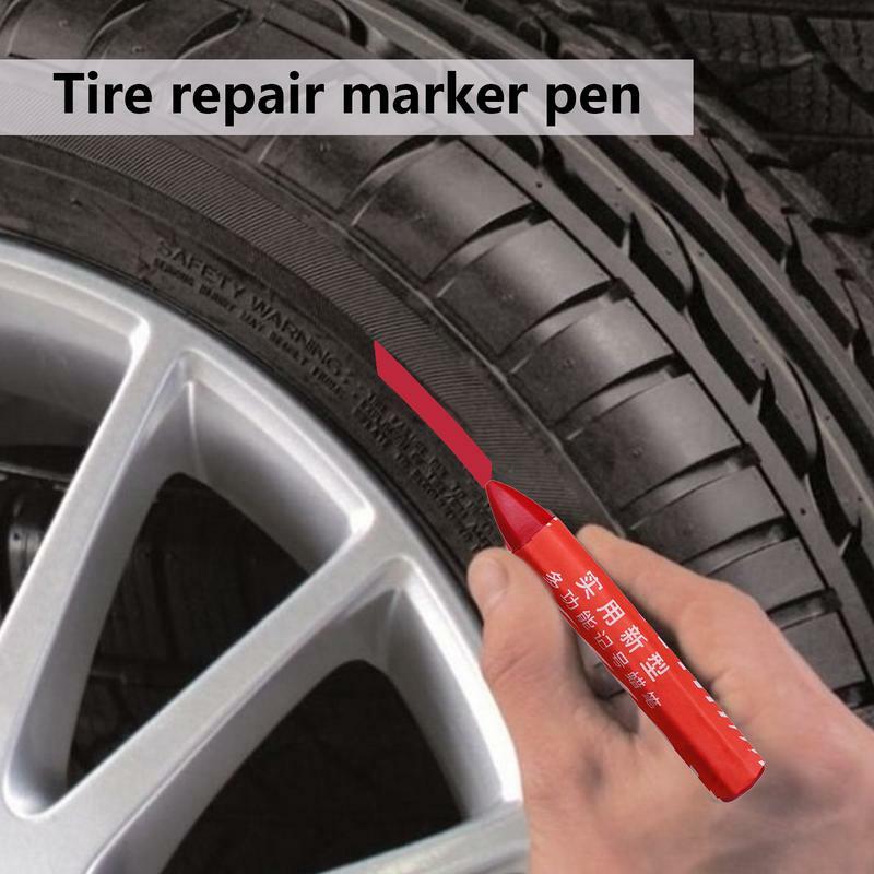 4 Colors Tire Repair Marker Pen Portable Fade Resistant Marking Tire Crayons Motorcycle Auto Hand Tool Parts For Stones Tiles