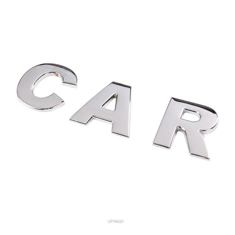 Distintivo d'argento metallico alfanumerico 3D Logo alfanumerico argento cromato adesivo per auto adesivo per auto parti di motociclette decorazione