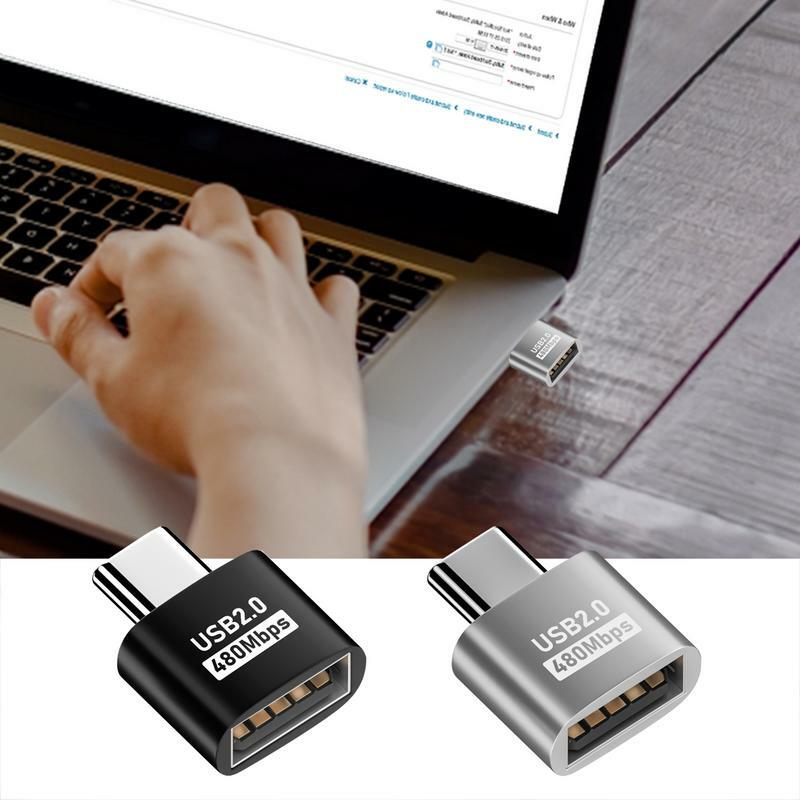 Adattatore da USB a USB C femmina Usb2.0 adattatore per Notebook a velocità di trasferimento rapida in metallo in lega di zinco OTG per smartphone