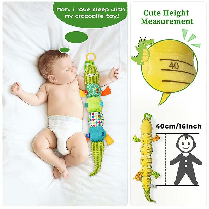 Baby Baby Zintuiglijke Knuffeldier Speelgoed Met Rammelaar Krokodil-Pop Kalmeren Tummy Tijd Speelgoed Voor Pasgeboren Jongens Meisjes Gratis bezorging