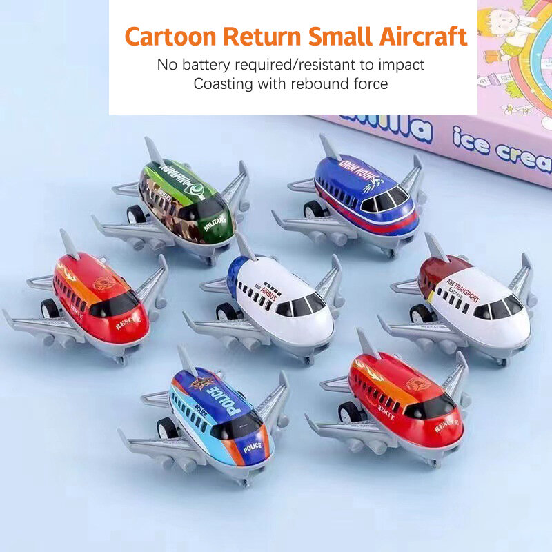 3Pcs Cartoon Mini Plane Toy Pull-back Airplane Toy Kid Birthday Party Carnival Gift Reward Pinata Filler Prize Pack Toy Gift
