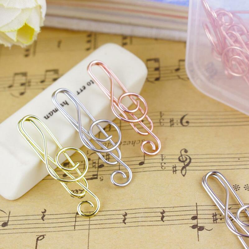 10pcs/box Colorful Music Note Shaped Paper Clips Decorative Colorful Decor For Office Stationery Paper Clip