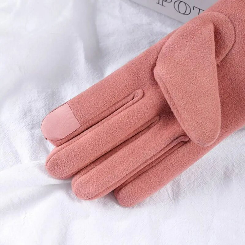 Women Gloves 1 Pair Stylish Full Finger Washable  Fleece Lined  Water Resistant Gloves for Snowboard Cycling Climbing