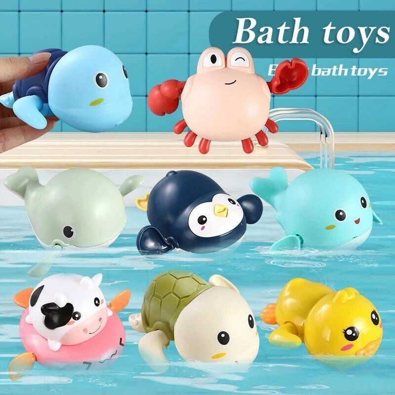 아기 목욕 장난감, 수영 목욕 장난감, 귀여운 개구리, 시계 태엽, 유아용 장난감, 신제품