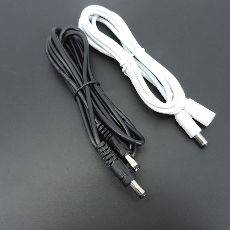 22awg 3A DC Male To male female Power supply Adapter white black cable Plug 5.5x2.1mm Connector wire 12V Extension Cords E1
