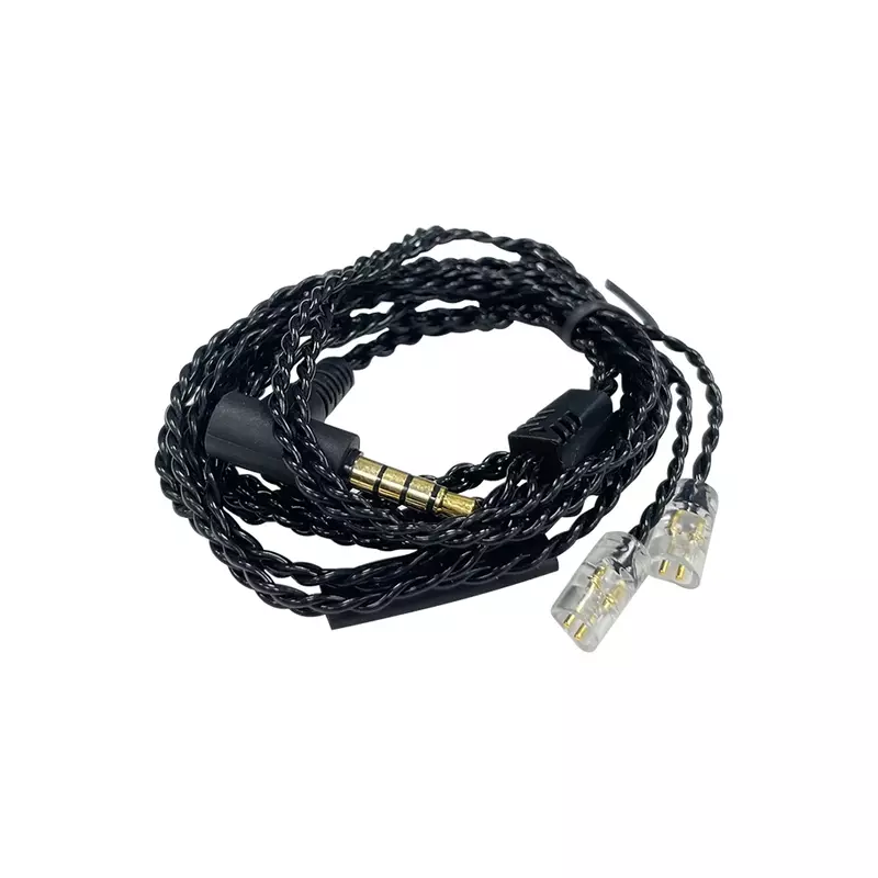 Kabel asli tembaga bebas oksigen empat untai 3,5mm 0,75 kawat upgrade pin ganda dengan kabel earphone 2pin gandum.