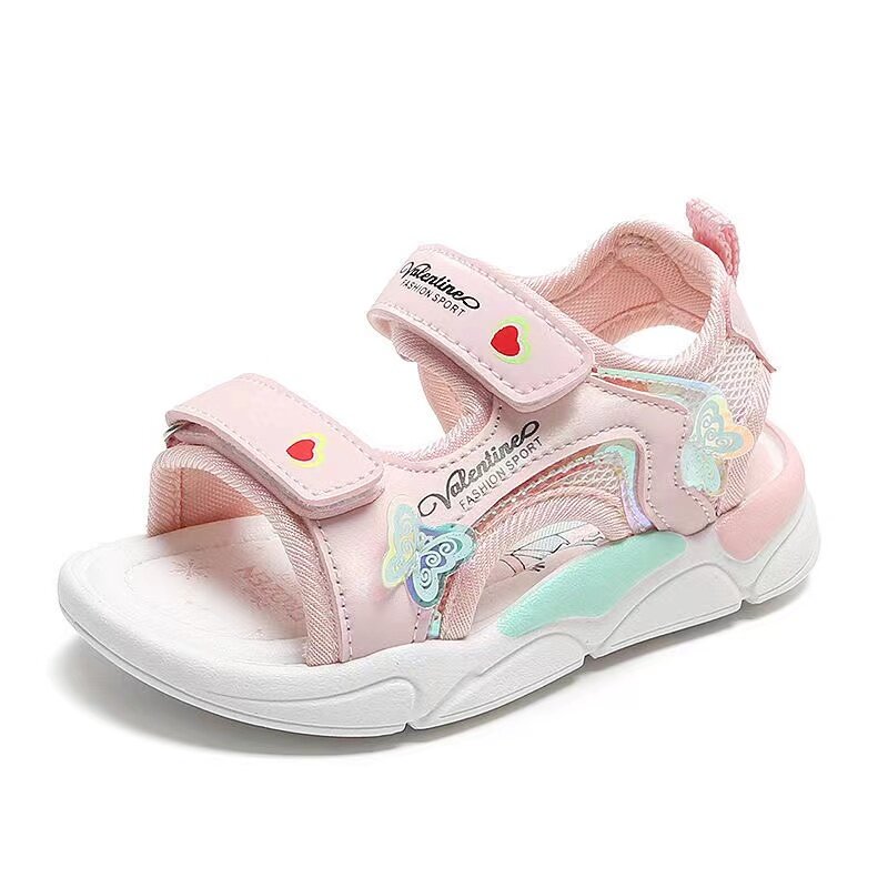 Girls Sandals Gladiator Cartoon Sweet Soft Children Beach Shoes Kids Summer Floral Sandals Princess Shoes Fashion Cute 2024 New