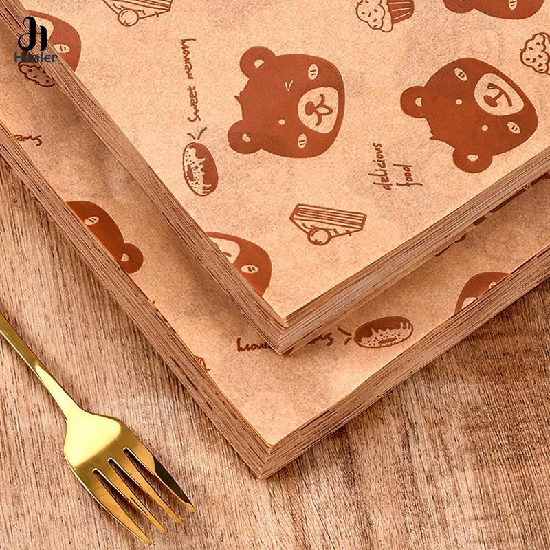 100PC Sandwich Packaging Paper Food Grade Without BisphenolA Oil Resistant Paper Bread Sandwich Fries Oilpaper Baking Tools