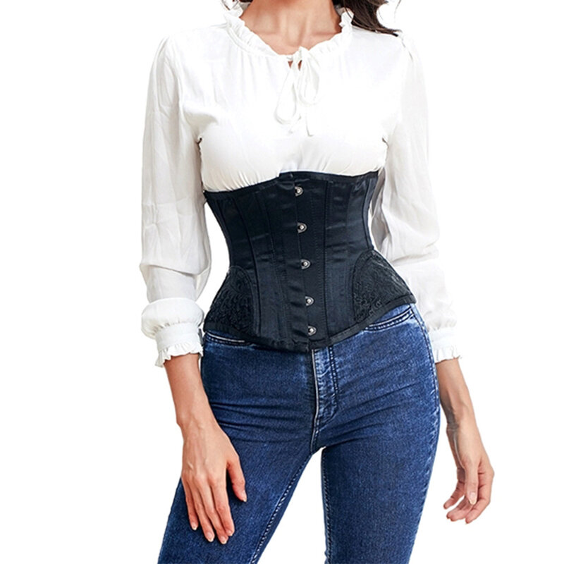 Western Court-corsé gótico Retro para mujer, Ceñidor de cintura externo y soporte de pecho con cinturón recortador Stap, body moldeador