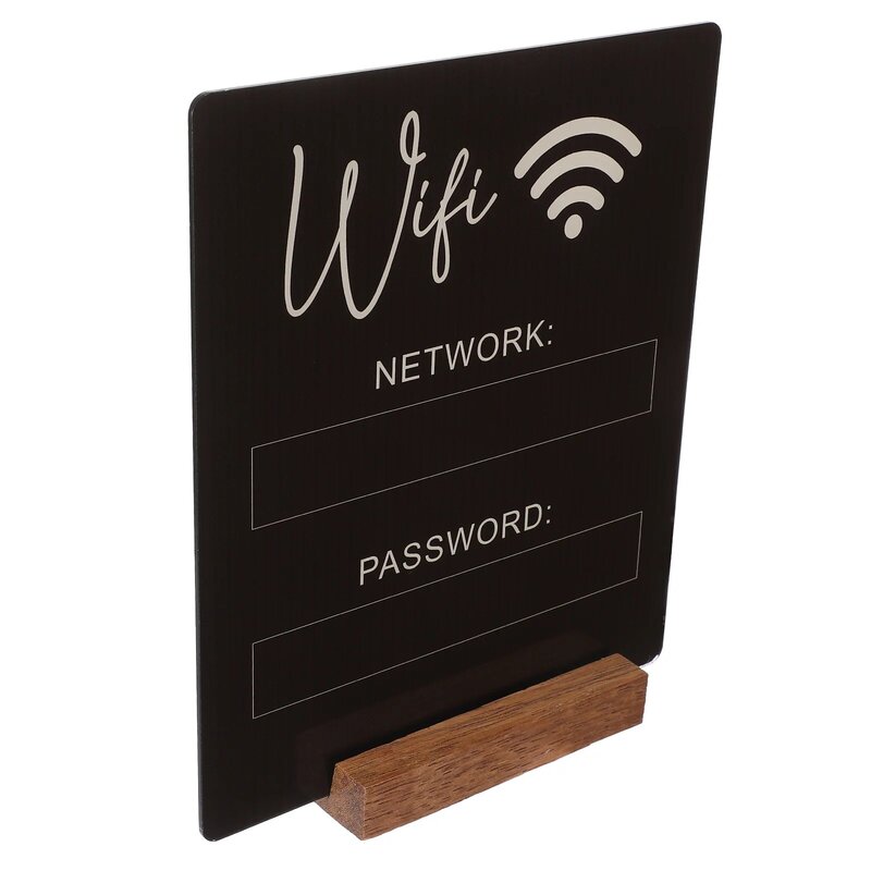 Hotel Wifi Password Sign For Board Sign for Guests Account and Decor Signage Acrylic Wireless Network Desk Hotel Table