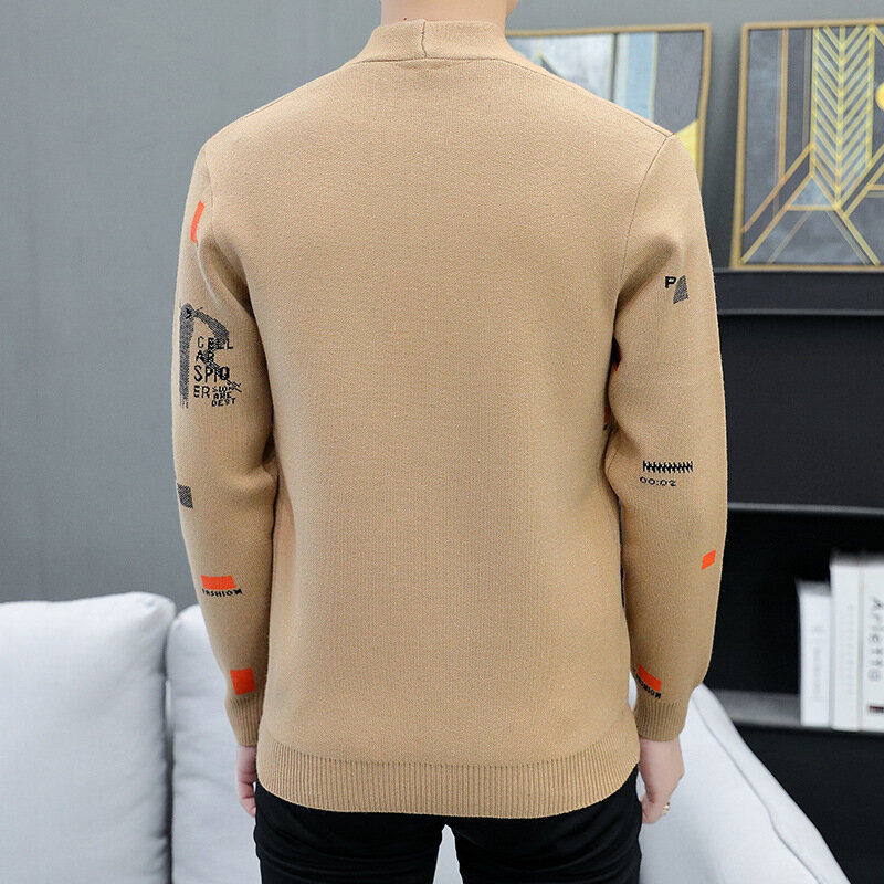 Autumn New Cardigan Sweater Men's Korean-Style Slim-Fitting Simple Fashionable All-Match Sweater Jacket Trendy