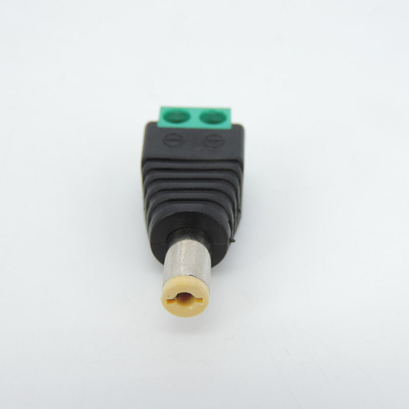 DC Masculino Power Plug Conector, adaptador de alimentação, plugue amarelo para câmera CCTV, 12V, 24V DC cabo, 2.1mm x 5.5mm, 5.5x2.1mm, 5.5x2.1mm
