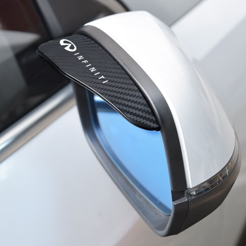 2pcs Carbon fiber Car Rearview Mirror Rain Eyebrow Sticker For Infiniti Q50 FX35 Q30 G37 Q70 QX70 G35 Q60 QX50 Accessories