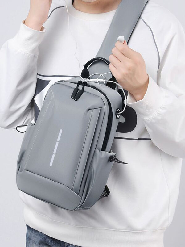 Casual Men's Vertical Paragraph Chest Bag New Trendy Travel Multifunctional Single Shoulder Crossbody Bag Male Chest Bag