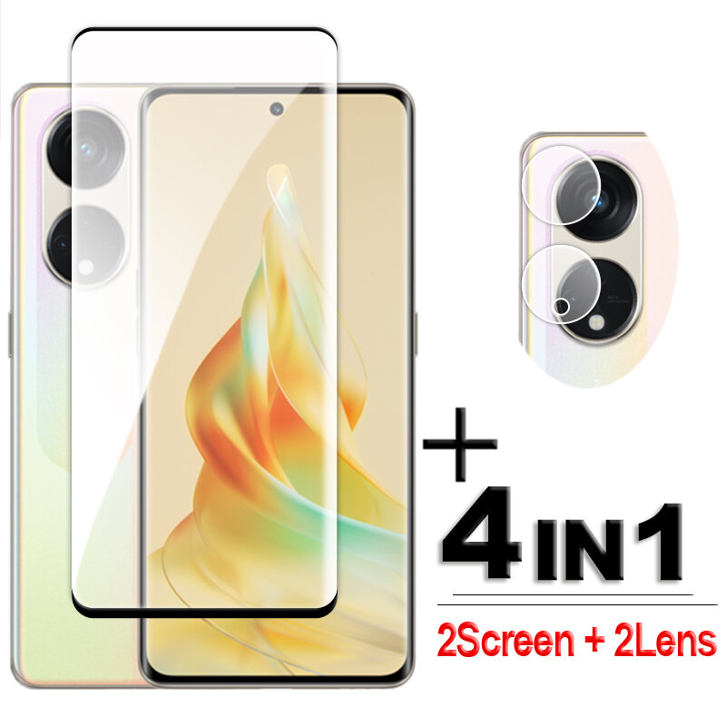 For OPPO Reno8 T 5G Glass 3D Full Cover Curved Screen Protector For Reno8 T 5G Tempered Glass OPPO Reno8 T 5G Lens Film 6.7 inch