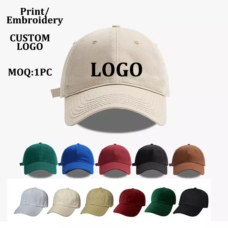 Casquette de baseball avec logo personnalisé pour hommes et femmes, chapeau de papa réglable, pare-soleil d'été, chapeau de sport, casquette souple unisexe, vente en gros, hip hop