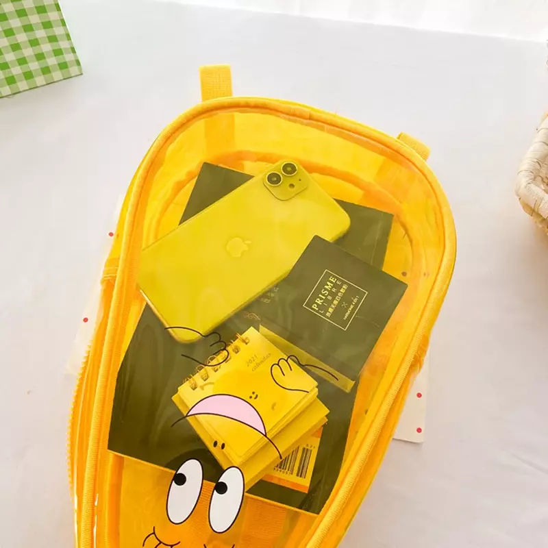 Mochila transparente de PVC con dibujos animados para bebé, bonito bolso de gelatina para niños y niñas, mochila escolar para jardín de infantes, natación en la playa
