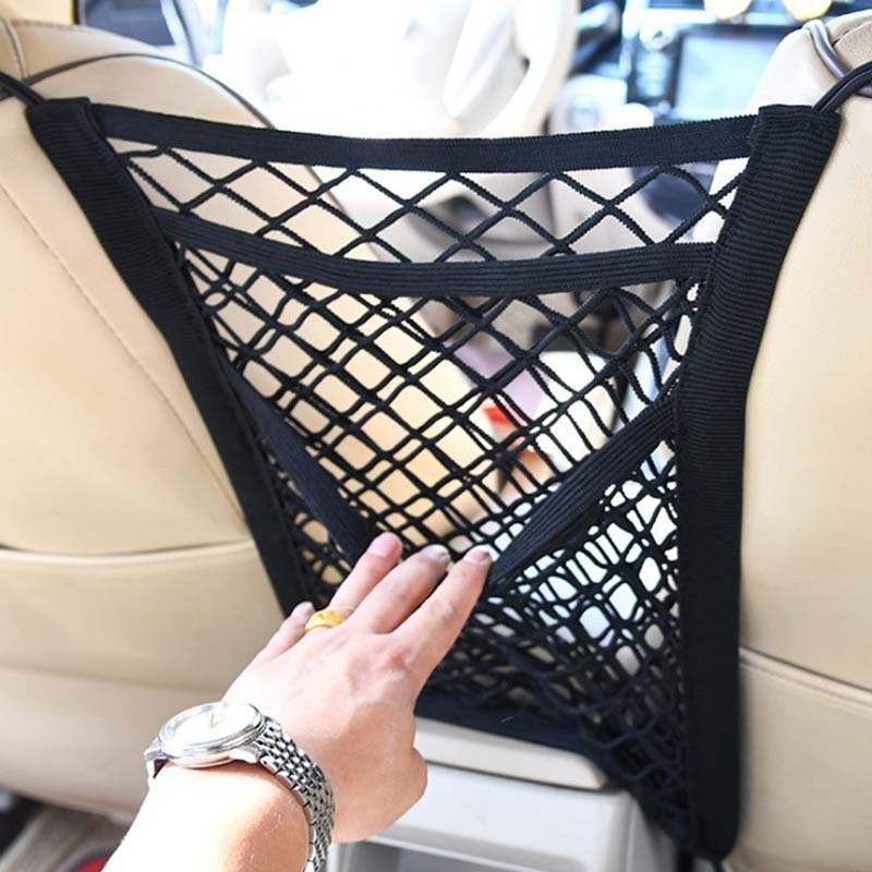 Сетчатая Сумка для хранения в салоне автомобиля, эластичная растягивающаяся сумка-Органайзер для заднего сиденья автомобиля, аксессуары для авто