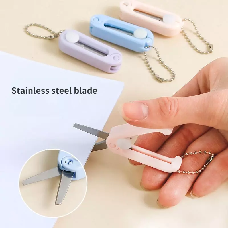 Portable Mini Scissors Creative Retractable Foldable Scissors Multi-functional Safety Cute Student Stainless Steel Scissors