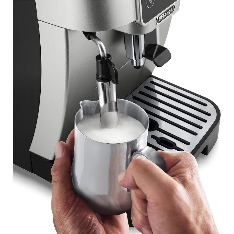 De'Longhi Magnifica-máquina de Espresso automática con espumado Manual de leche, color plateado