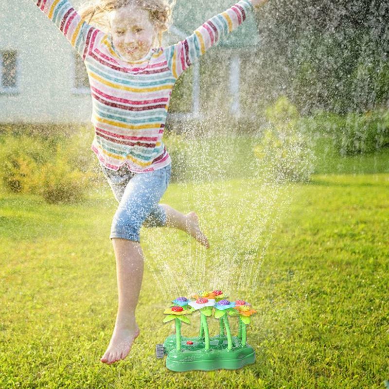 Wassers prinkler für Kinder drehbare niedliche Wassers prinkler in Blumen form tragbare multifunktion ale Outdoor-Wasserspiel zeug dekorativ