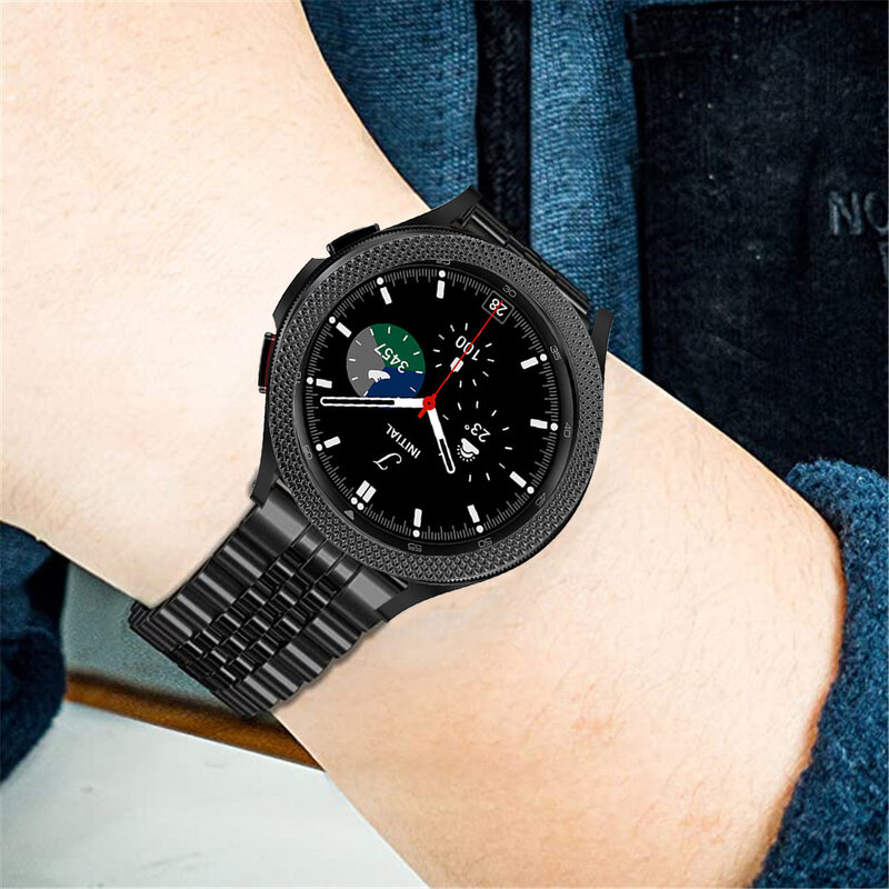 Защитное стекло для экрана, закаленное стекло для Samsung Galaxy Watch 4 Classic, 42 мм, 46 мм, рамка-кольцо, бампер для Galaxy Watch 3, 41 мм, 45 мм