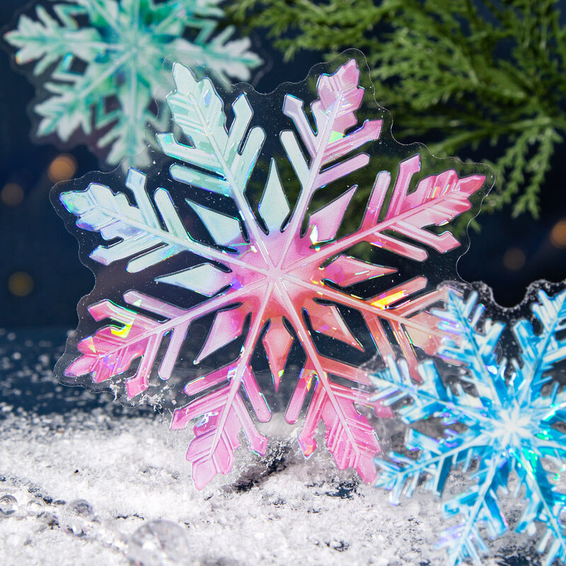 Ice Crystal Snow Field Series Vintage Snowflake l'horloge Sticker, Creative DIY Journal, Collage Decor Material, 10 Feuilles