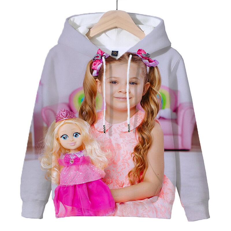 Diana Show Printing Hoodies para meninos e meninas, pulôver com capuz de lã, moletons Y2K, capuz casual, roupas infantis, outono