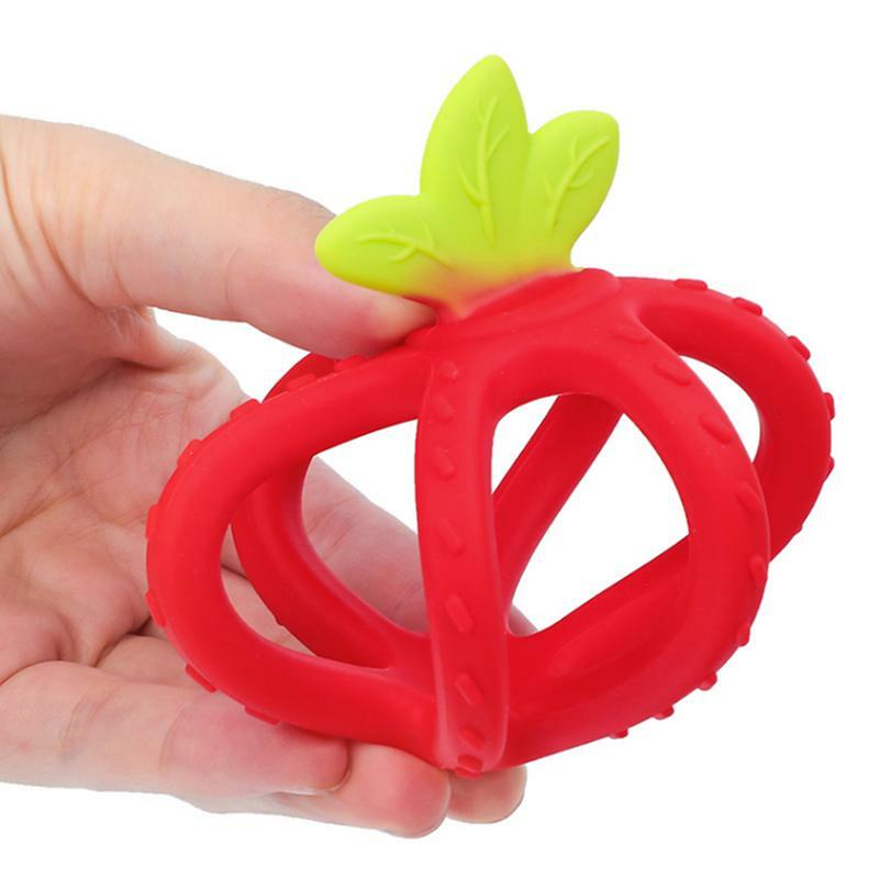 Силиконовая игрушка для жевания моляр, детский Прорезыватель для зубов в виде фруктов, изготовлен из пищевого силикона, силиконовая игрушка для жевания моляром, гибкость упражнений