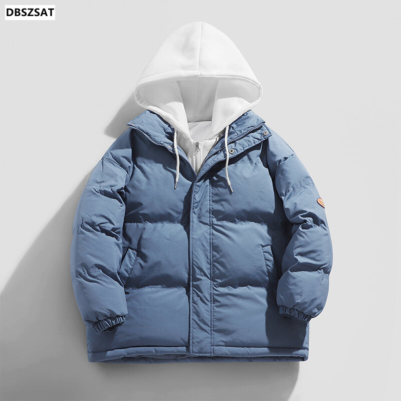 2022 Winter Mens Hooded Jackets Casual Thick Casual Down Parkas Men Windbreaker Warm Zipper Overcoats Mens Clothing Outwear 4XL