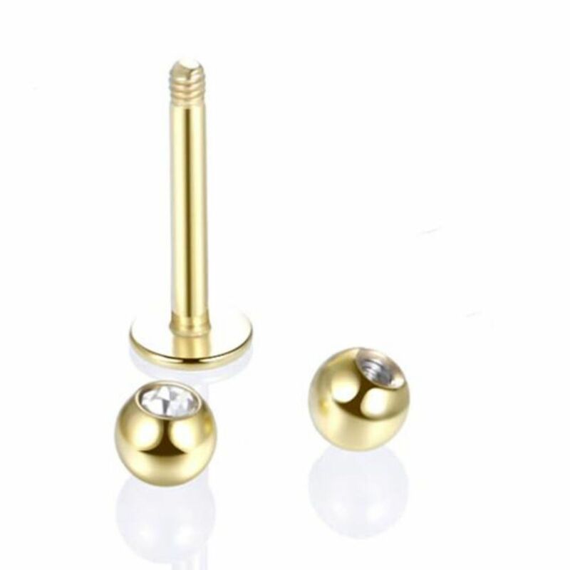 316L Stainless Steel Labret Bars Lip Piercing CZ Crystal Ear Cartilage Tragus Helix Piercings Ear Ring Dimple Nails Body Jewelry