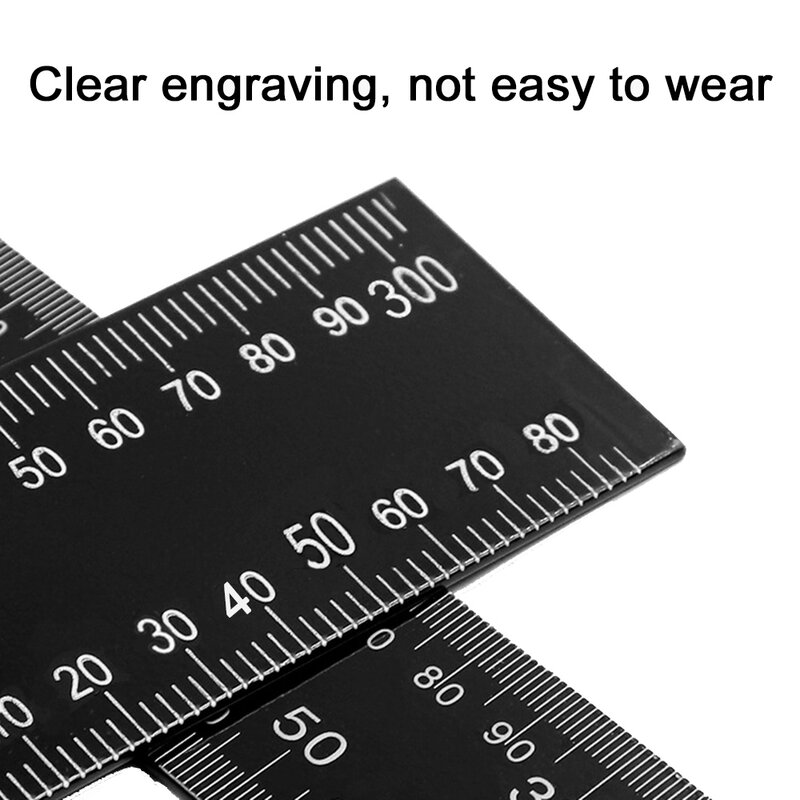300mm Black Stainless Steel Square Double sided Scale Ruler Right Angle Measuring Rule Tool Angle Square Ruler 90 Degree Handle