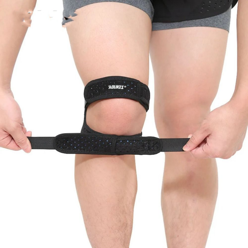 膝サポートストラップ膝蓋骨保護、軽量換気スレート、スポーツ安全用品、ランニング、サッカー、サイクリング、1個
