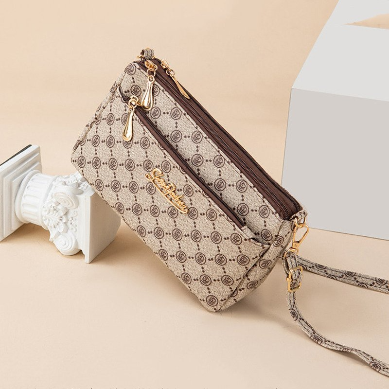 Kokosnuss Seide 2024 Sommer neue Umhängetasche exquisite und modische Retro-Muster elegante Damen handtasche bestickte Handtasche