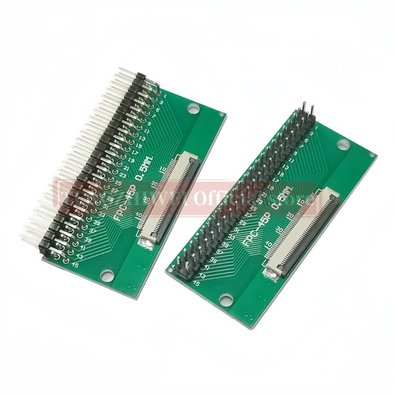 2 buah papan adaptor FFC/FPC 0.5MM-45P hingga 2.54MM lasan 0.5MM-45P konektor flip-top lasan lurus dan header pin bengkok