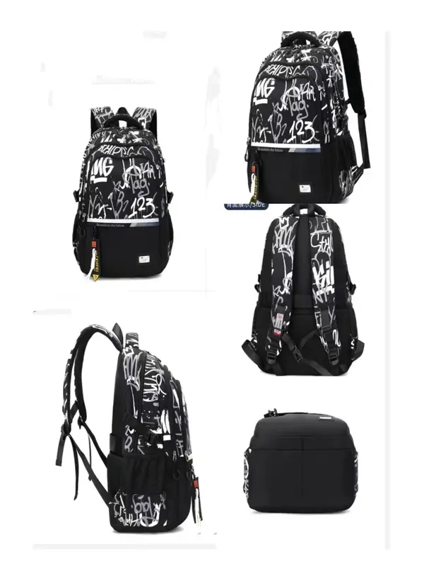 Mochila escolar para hombre, bolso de hombro de ocio de gran capacidad, mochila de viaje, bolsa de ordenador impermeable ligera, bolsa de estudiante universitario