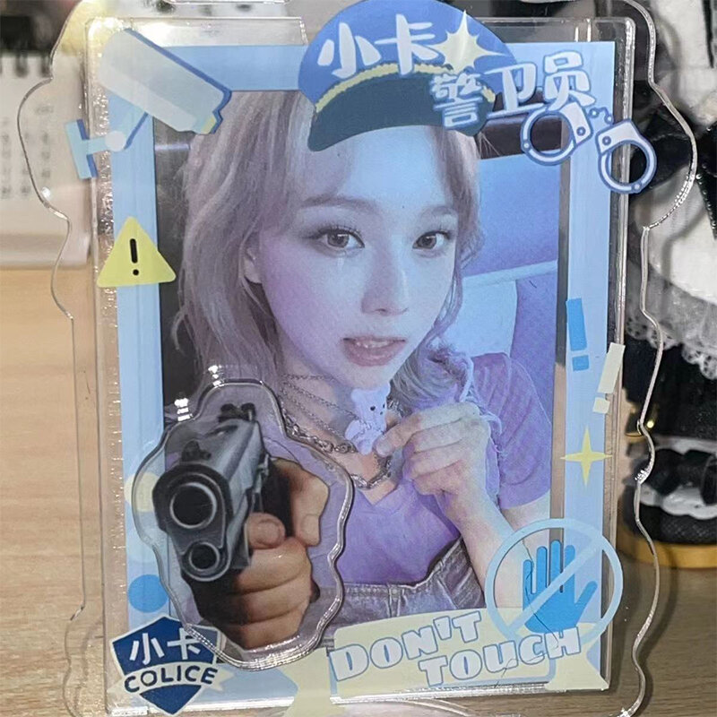 Kpop Idol Photo Card Display Holder, Kawaii Idol Frame Decor, pequeno estojo de protecção, 3"