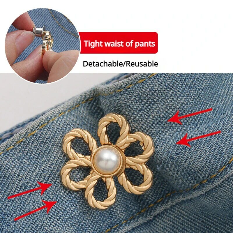 Six petal flower waist collection artifact buckle petal detachable waist collection button belt buckle