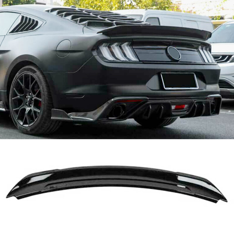 เข้ากันได้กับสปอยเลอร์ด้านหลัง2015-2021 Ford Mustang GT ท้ายสปอยเลอร์อะไหล่รถยนต์สีดำ2015 2016 2017 2018 2019 2020 2021