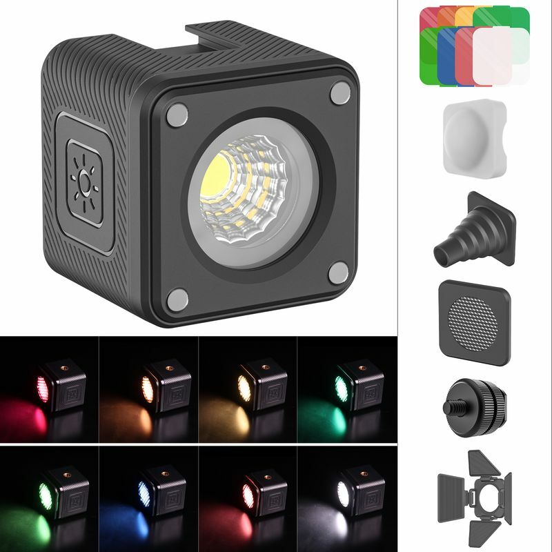 Baru L1Pro lucu Lite IP67 tahan air RGB lampu Video dengan Filter warna Diffuser sarang lebah lampu LED Kit Untuk Gopro 10 9 8 DSLR