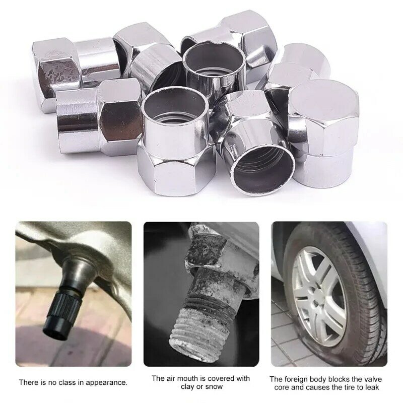 Tapas de vástago de válvula de neumático de coche, cubierta de vástago de válvula de neumático hexagonal Universal para todos los accesorios de válvulas de neumático, tapas de válvula de neumático de llanta de rueda, 1-50 piezas