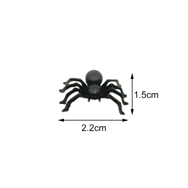 Decoraciones de arañas de Halloween de 50 piezas, pequeñas arañas de plástico luminosas negras, decoración de araña de Casa Encantada, juguete de simulación Tricky